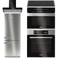 Modern Kitchen Appliances With Stainless Steel Refrigerator Microwave Oven And Sleek Design