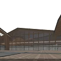 Modern Architectural Visitor Center Featuring Wooden Structure Glass Facade And Plaza