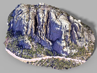 Garden Landscape Design Featuring Rocky Hills Lush Green Vegetation And Winding Path 3d model