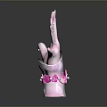 Medical Device Pink Hand Model With Heart Shaped Decoration Flower Wrist And White Base