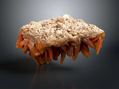 Natural Wood Stone Formation With Spike Like Structures And Brown Orange Hues 3d model