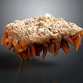 Natural Wood Stone Formation With Spike Like Structures And Brown Orange Hues