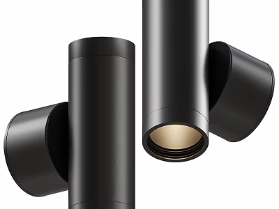 Modern Black Cylindrical Wall Lights With Sleek Design And Warm Illumination 3d model
