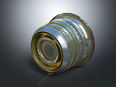 Professional Digital Camera Lens With Metal Ring And Adjustable Focus Control 3d model