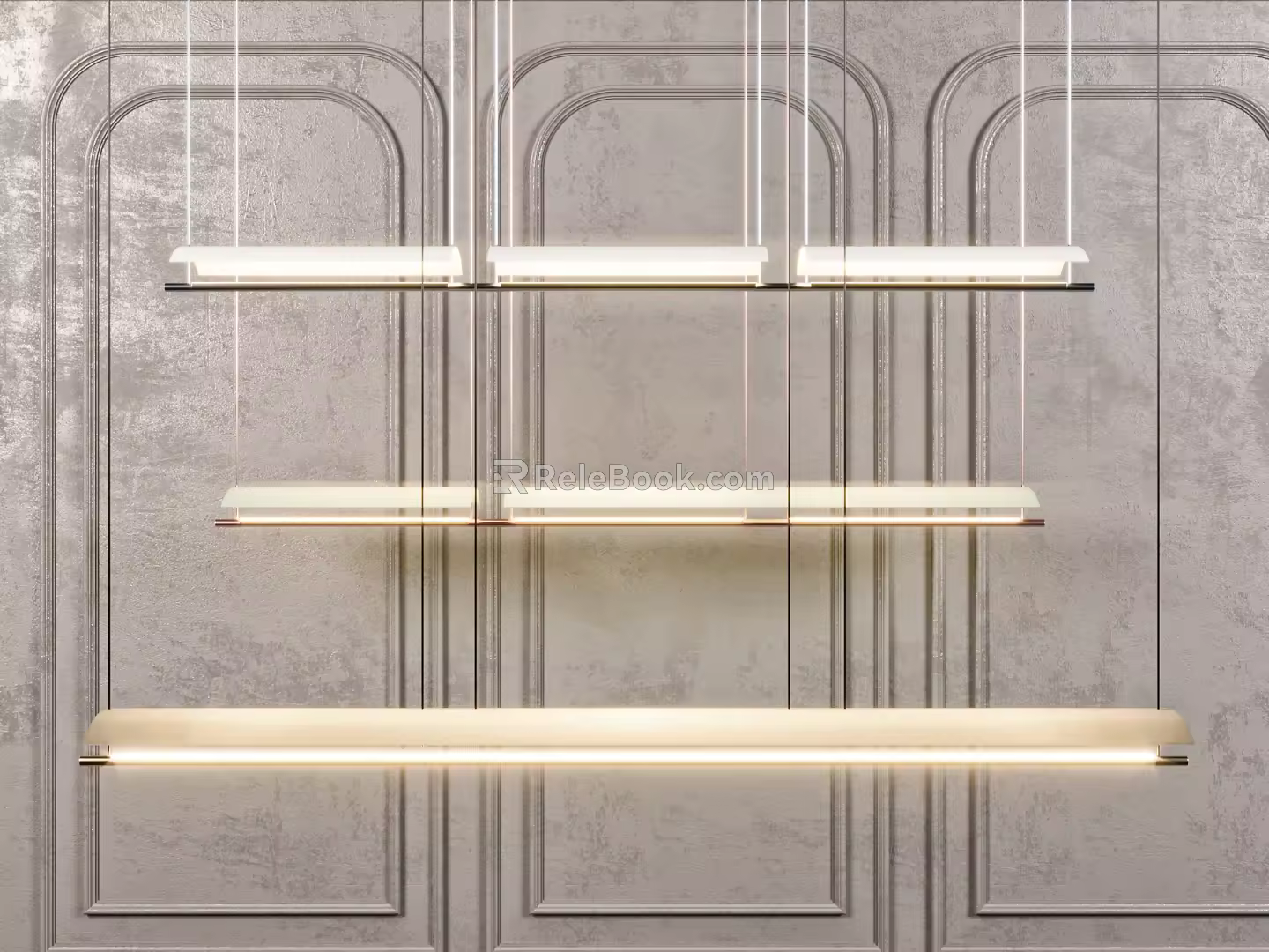 Modern chandelier strip chandelier 3d model