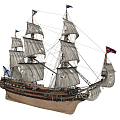 Modern Sailing Sailing Sailing Ship Warship Warship 3d model