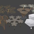 Branch Tree-shaped Landscape Gallery Frame Special-shaped Gallery Frame Petal Gallery Frame 3d model