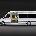 White Passenger Van With Open Door And Spacious Interior Seats 3d model