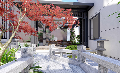 New Chinese Garden Roof Garden 3d model