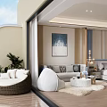 Modern Luxury Hotel Guest Room With Comfortable King Bed And Cozy Leisure Sitting Area