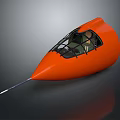 Orange Streamlined Cockpit With Transparent Window And Interior Seating Design 3d model
