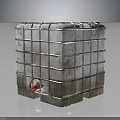 Industrial IBC Tote Storage Equipment With Metal Frame Rustic Surface And Red Valve