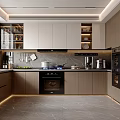 Modern Kitchen Interior Design With Wooden Cabinets Countertop And Stainless Steel Appliances