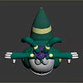 Anthropomorphic Green Creature Character With Purple Hair Wings White Belly Yellow Claws And Outstretched Arms
