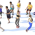 Group Of People Engaged In Various Sports Activities