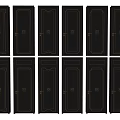 Elegant Black Hinged Doors With Gold Decorative Accents And Classical Design 3d model