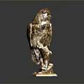Artistic Owl Sculpture Perched On Branch With Square Base Decoration