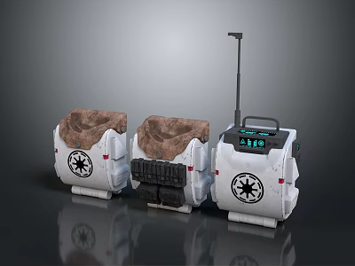 Smart Machines With White Exterior Black Logo Antenna And Digital 3d model