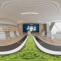 Modern Conference Room Interior Design With Large Table Comfortable Chairs Large Windows And City View