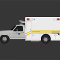 White FD NY Ambulance With Emergency Lights And Rescue Features