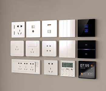 Modern switch socket control panel 3d model