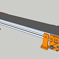 Industrial Conveyor Belt System With Orange Frame Black Belt And Roller Components 3d model
