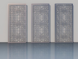 New Chinese-style Ornaments Screen Flower Screen Partition Ornaments 3d model