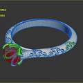 Exquisite Gold Ring With Red Gemstone And Intricate Carved Patterns 3d model