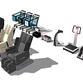 Modern Massage Chair With Black Beige Leather Ergonomic Design And Control Panel Wheels