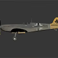 German Fighter Aircraft Model With Silver Body Yellow Tail And Swastika Symbols On Wings