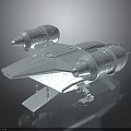 Detailed Futuristic Spacecraft 3D Model With Dual Thrusters And Aerodynamic Structure For Modern Space Missions