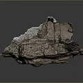 Wood and Stone Abstract Sculpture With Geometric Shapes And Natural Textures