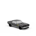 Black Classic Muscle Car With SS Badge V8 Sticker And Retro Design