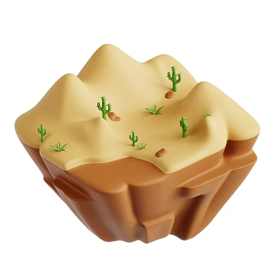 3D Desert Themed Landscape Sculpture Featuring Sand Dunes Cacti And Small Plants 3d model 3D Desert Themed Landscape Sculpture Featuring Sand Dunes Cacti And Small Plants 3d model