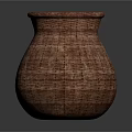 Handmade Woven Brown Rattan Storage Basket For Home Decor Organizing
