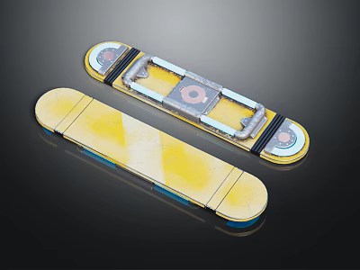 Bright Yellow Skateboard With Modern Metal Frame And Smooth Rolling Wheels 3d model
