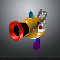 Colorful Cartoon Toy Weapon with Red Muzzle Yellow Body Purple Grip and Blue Accents