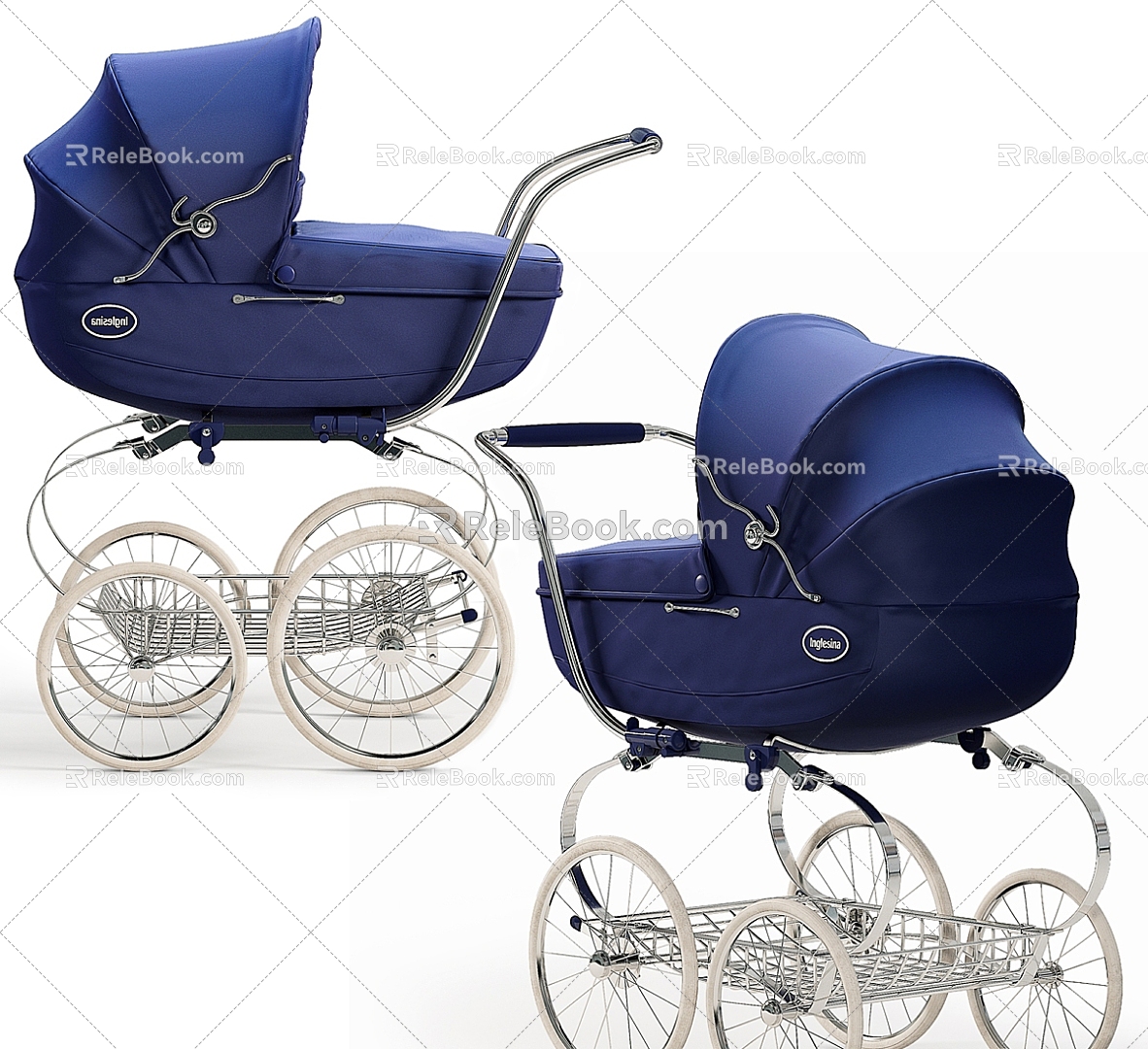 Baby Stroller Trolley Children's Stroller Trolley Rocker Rocker Car 3d model