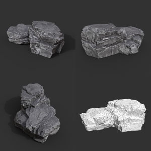 Rock Block Stone Obsidian Granite Natural Landscape 3d model