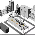 Commercial Stainless Steel Kitchen Equipment Including Ovens Stovetops Refrigerators And Worktables