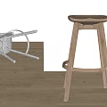 Modern Bar Stools With Light Wood And Black Metal Frame Design Details