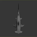 Hammerhead Shark 3D Model With Open Mouth Sharp Teeth And Reflective Surface