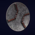 Iconic Captain America Shield Weapon With Red White Blue Color And Distressed Metal Star Design