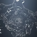 Abstract Transparent Water Splash With Dynamic Fluid Texture On Black Background 3d model