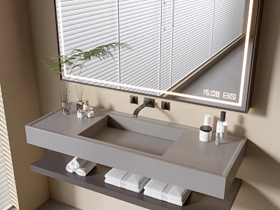 Modern Bathroom Cabinet Bathroom Counter Basin Bathroom Decoration Mirror Cabinet Sink 3d model