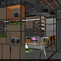 Modern Public Office Space With Open Layout Green Plants Workstations And Bright Lighting 3d model