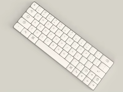 White Computer Keyboard With Ergonomic Design And Standard Key Layout 3d model