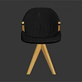 Minimalist Black Chair With Yellow Armrests And Three Wooden Legs Design
