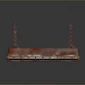 Red Hanging Bench With Textured Surface And Metal Chains For Modern Home Decor