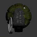 Green Yellow Hand Grenade With Ribbed Surface Metallic Lever Pull Ring And 3D Render 3d model